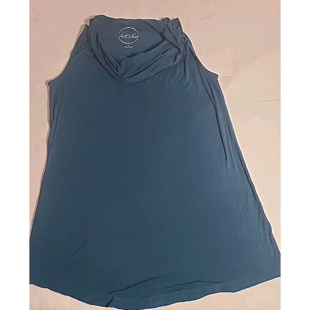 INC International Concepts S Blue Top Cowl Neck